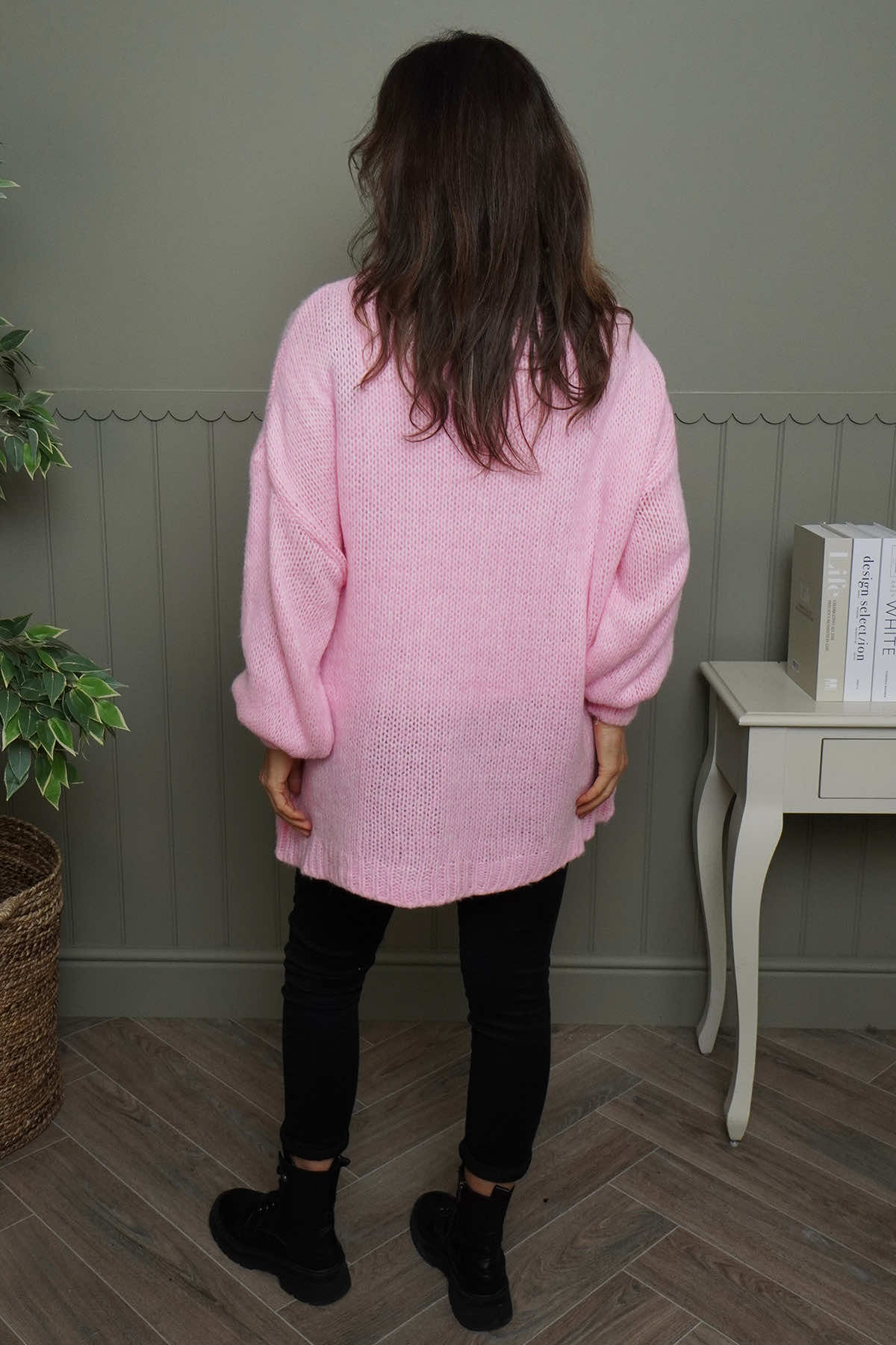 Smile Knitted Jumper Pink