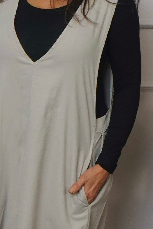 Cara Needlecord Dress Stone - Image 3