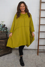 Posy Cowl Oversized Cotton Top Moss Moss - Posy Cowl Oversized Cotton Top Moss