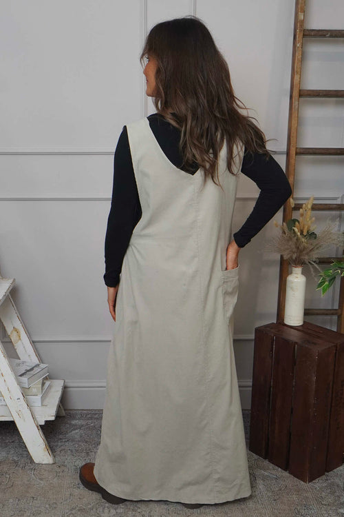 Cara Needlecord Dress Stone - Image 4