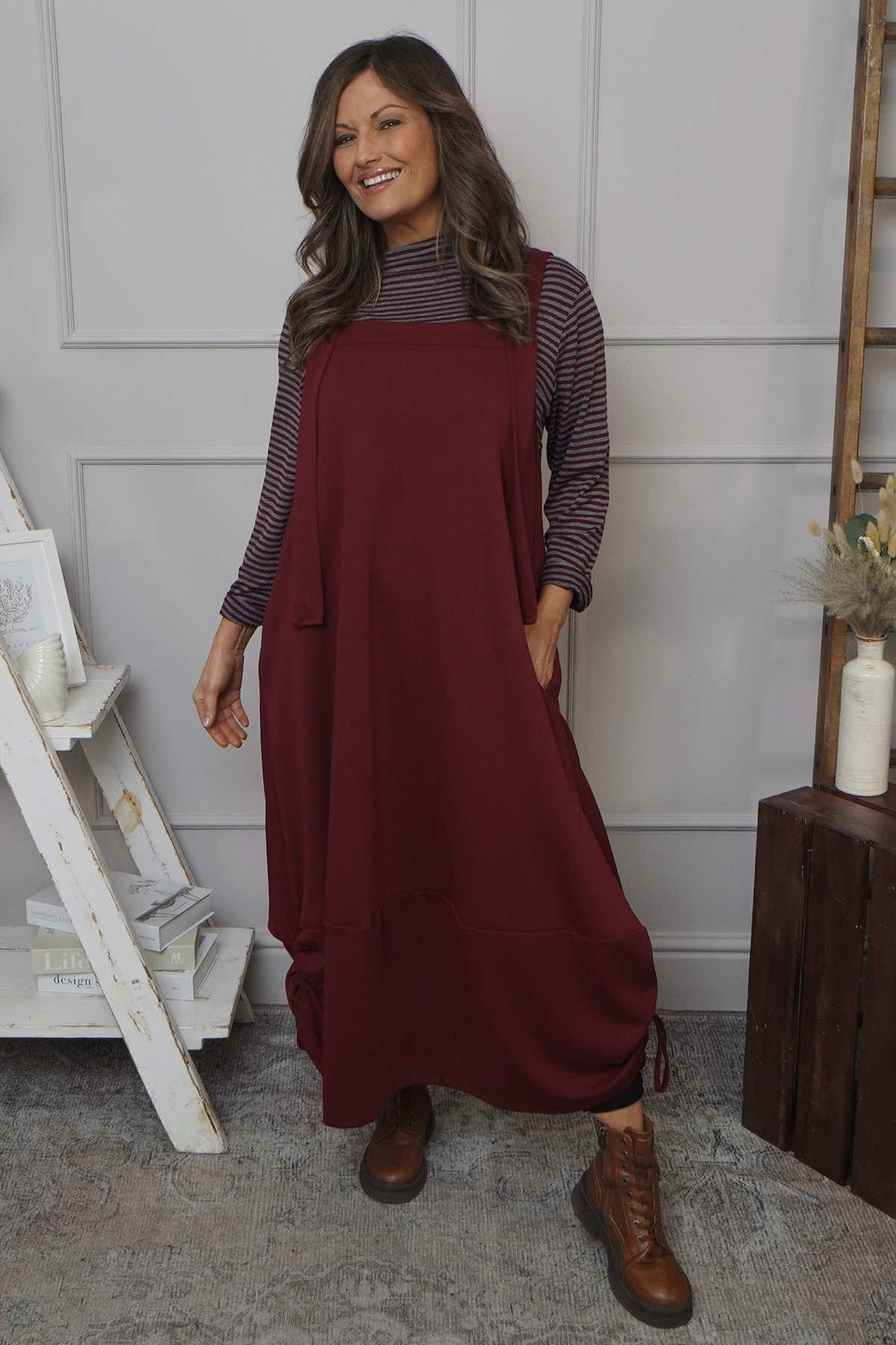 Monabella Cotton Pinafore Wine