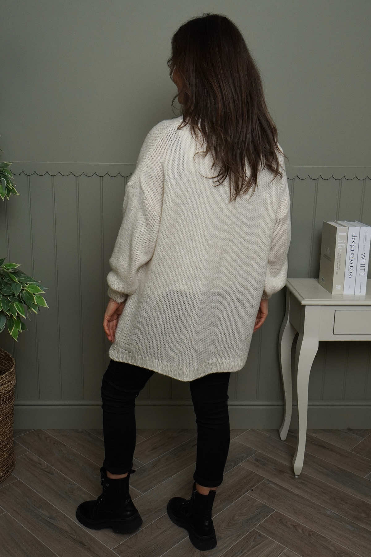 Smile Knitted Jumper Stone