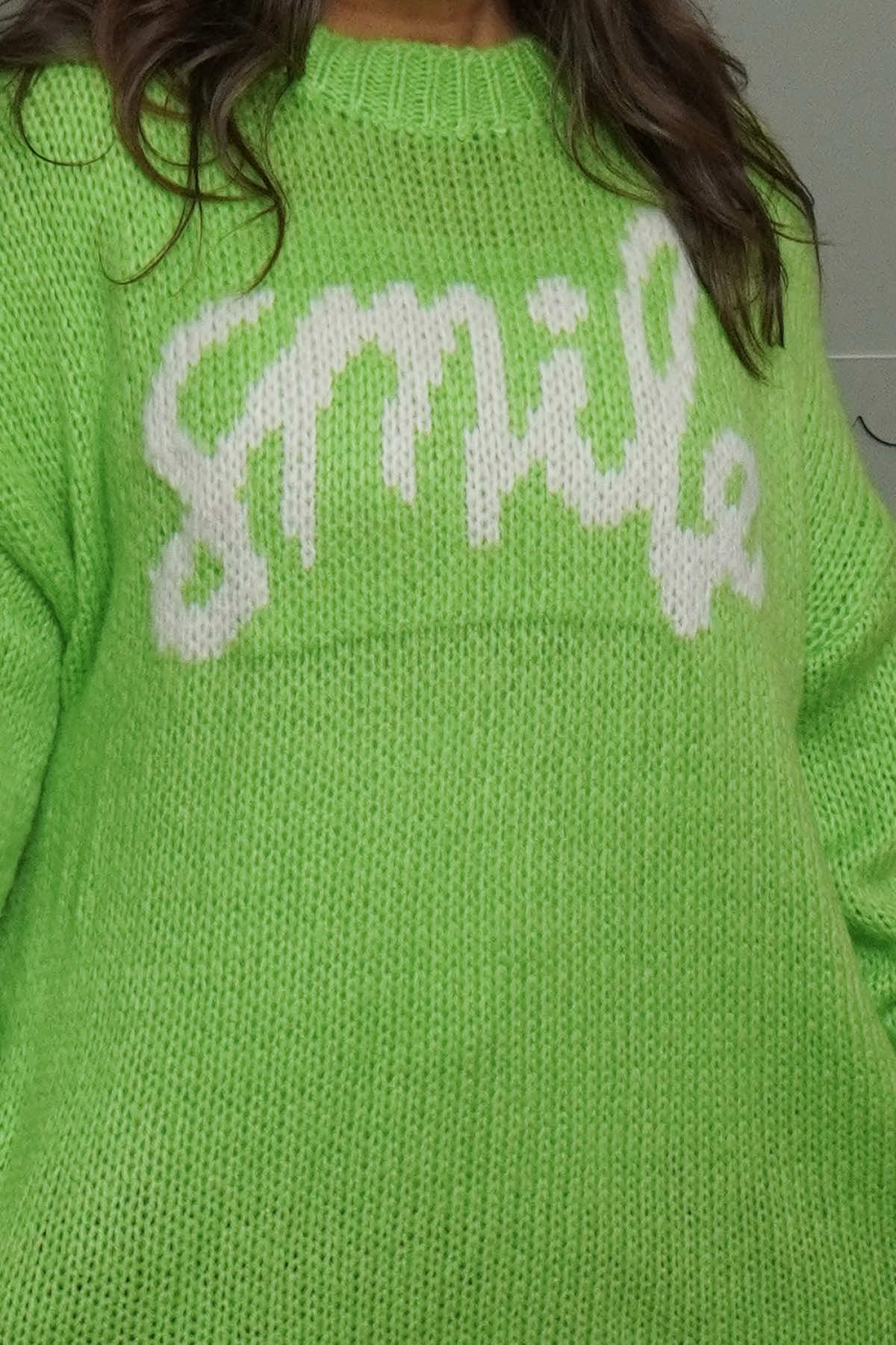 Smile Knitted Jumper Green