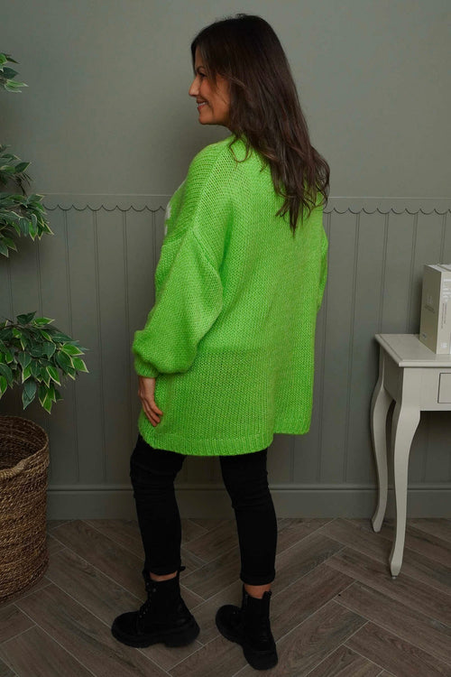 Smile Knitted Jumper Green - Image 4