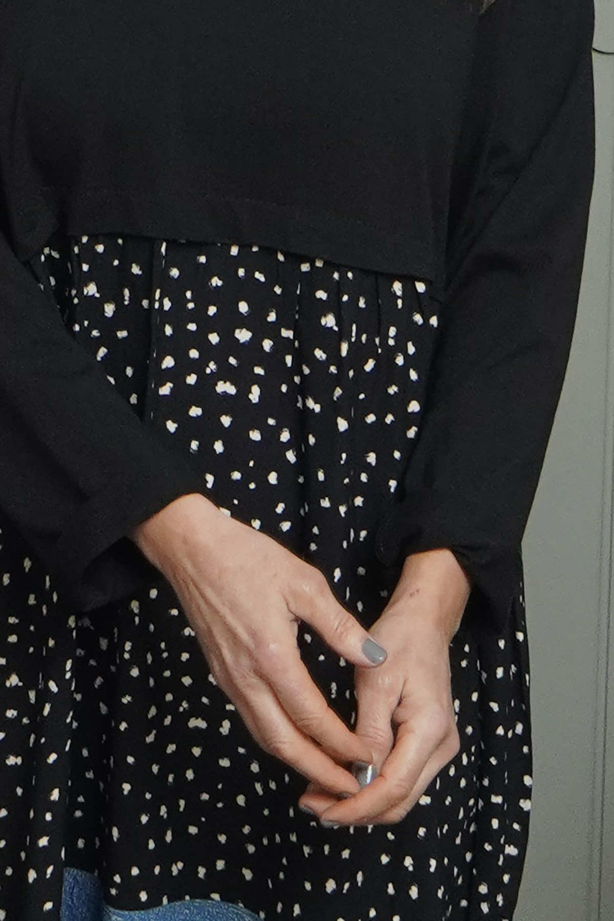 Janette Pattern Cotton Dress Black