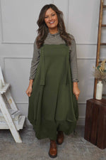 Monabella Cotton Pinafore Khaki Khaki - Monabella Cotton Pinafore Khaki