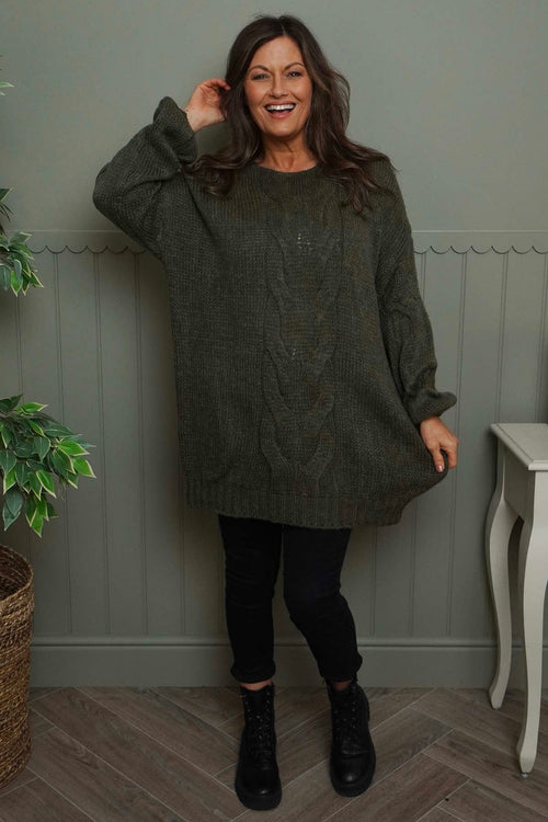 Layne Knitted Jumper Khaki - Image 2