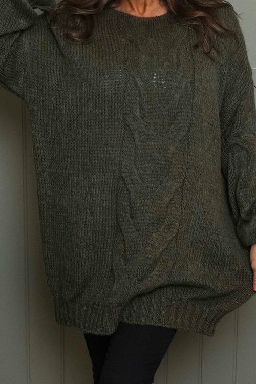 Layne Knitted Jumper Khaki - Image 3