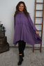 Posy Cowl Oversized Cotton Top Purple