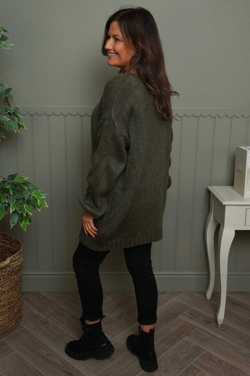 Layne Knitted Jumper Khaki - Image 4