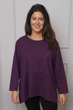 Angelina Pocket Cotton Top Purple Purple - Angelina Pocket Cotton Top Purple