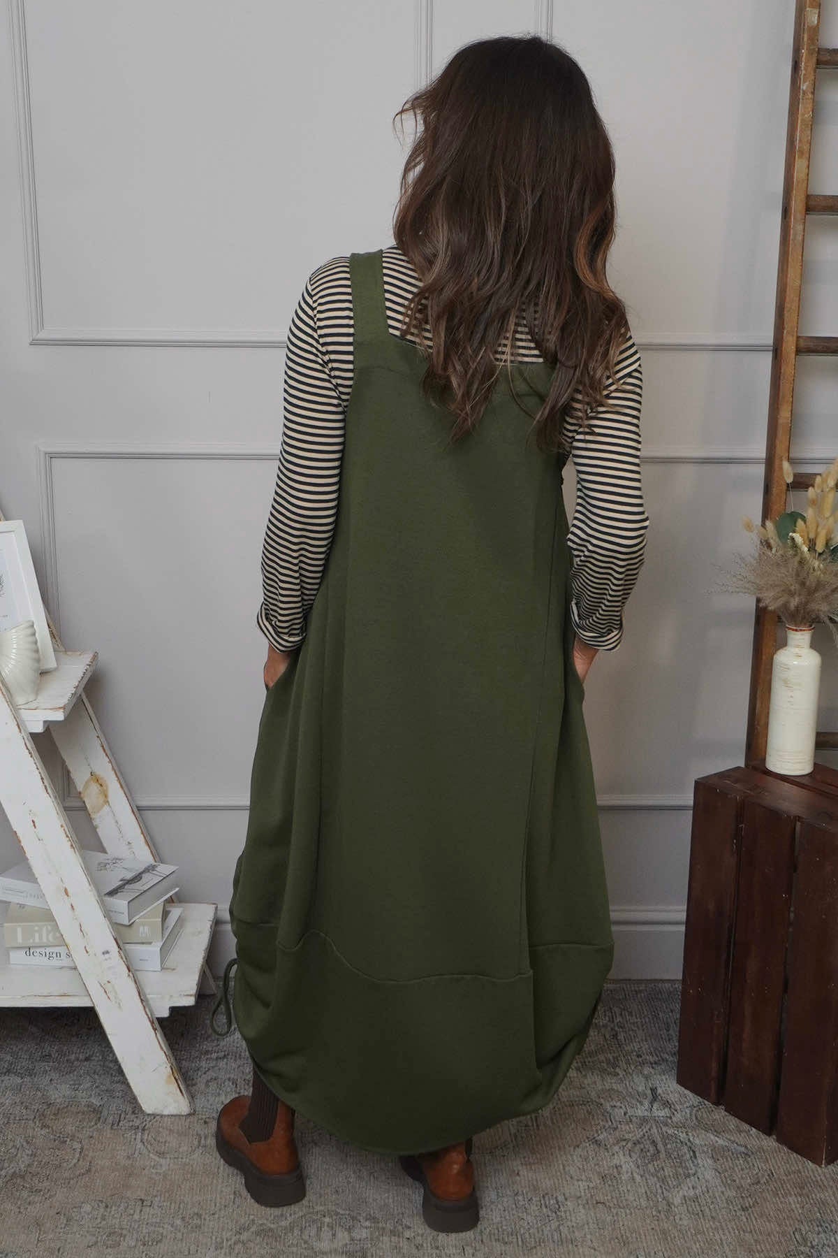 Monabella Cotton Pinafore Khaki