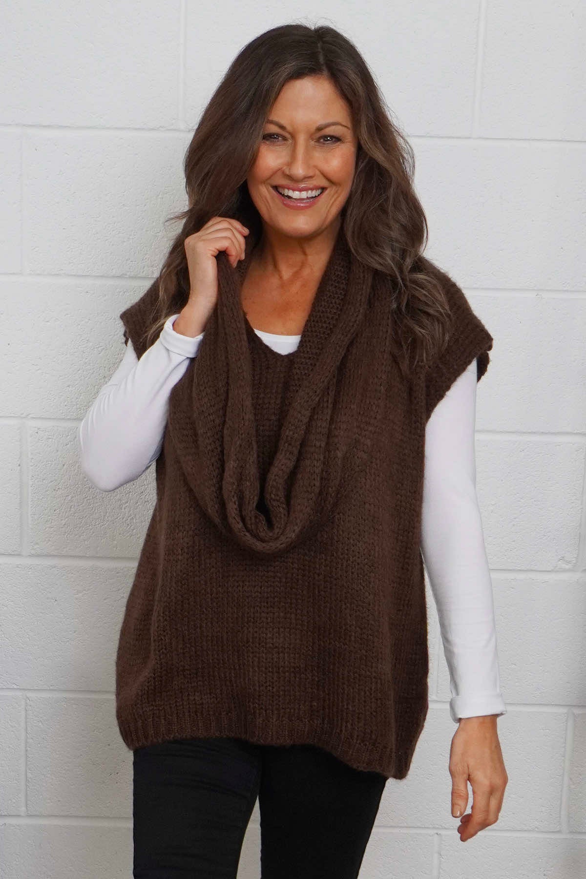 Marinda Scarf Knitted Tank Top Cocoa