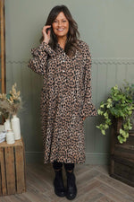 Jackie Animal Print Dress Nutmeg - Jackie Animal Print Dress