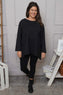 Angelina Pocket Cotton Top Black