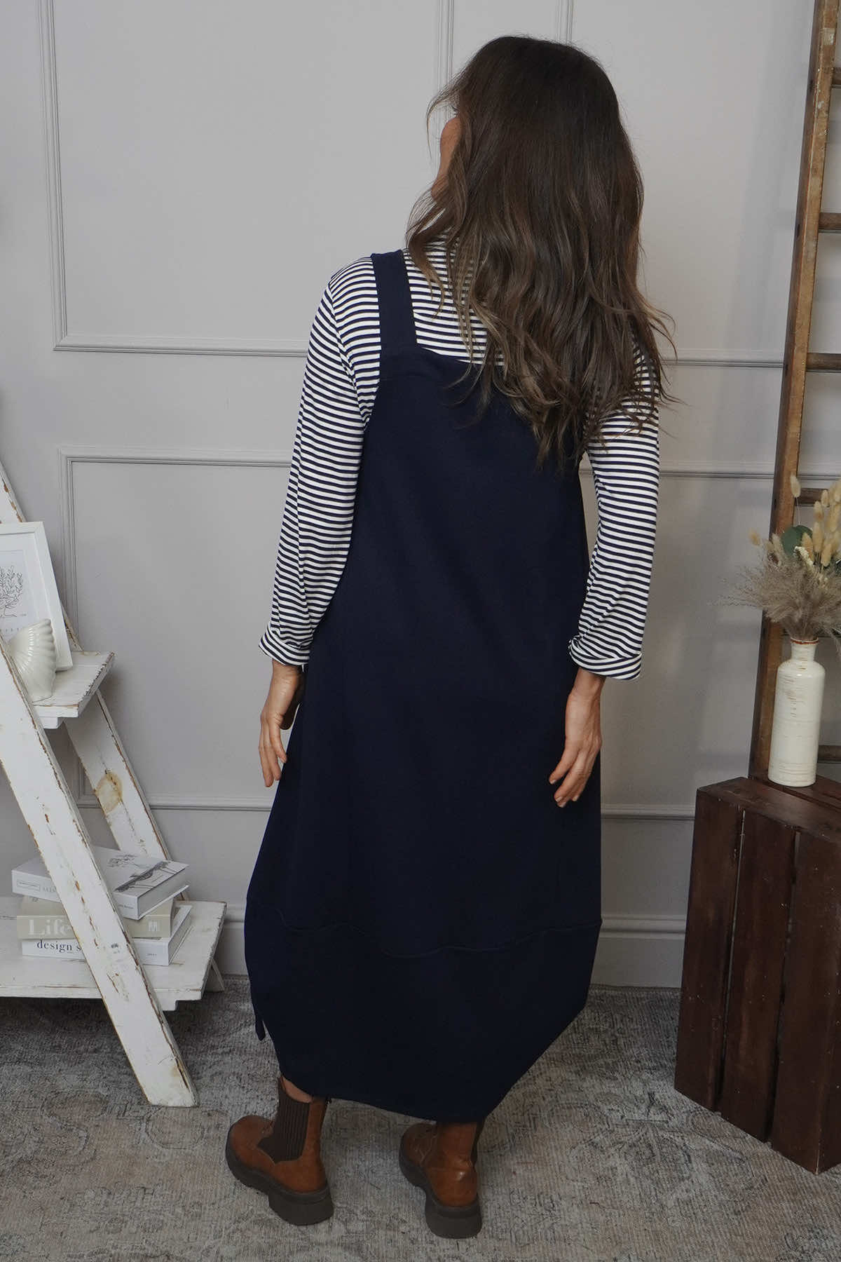 Monabella Cotton Pinafore Navy
