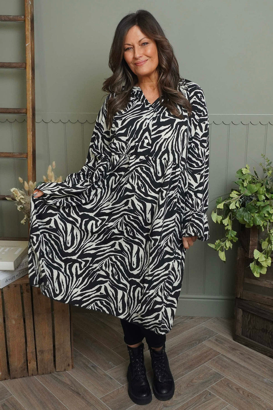 Jackie Zebra Print Dress