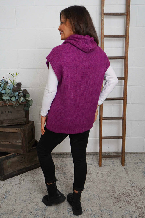 Marinda Scarf Knitted Tank Top Berry - Image 4