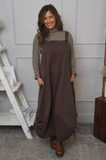 Monabella Cotton Pinafore Cocoa Cocoa - Monabella Cotton Pinafore Cocoa