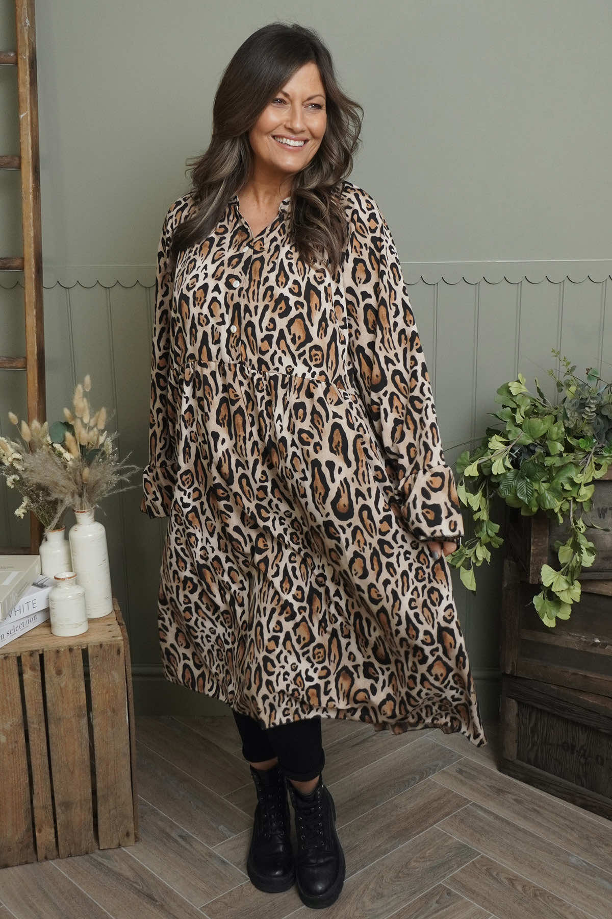 Jackie Leopard Print Dress