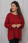 Angelina Pocket Cotton Top Red