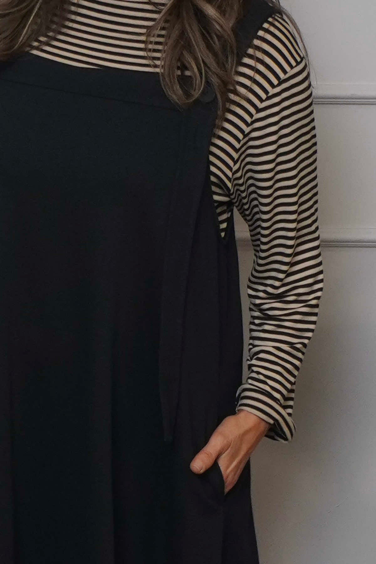 Monabella Cotton Pinafore Black