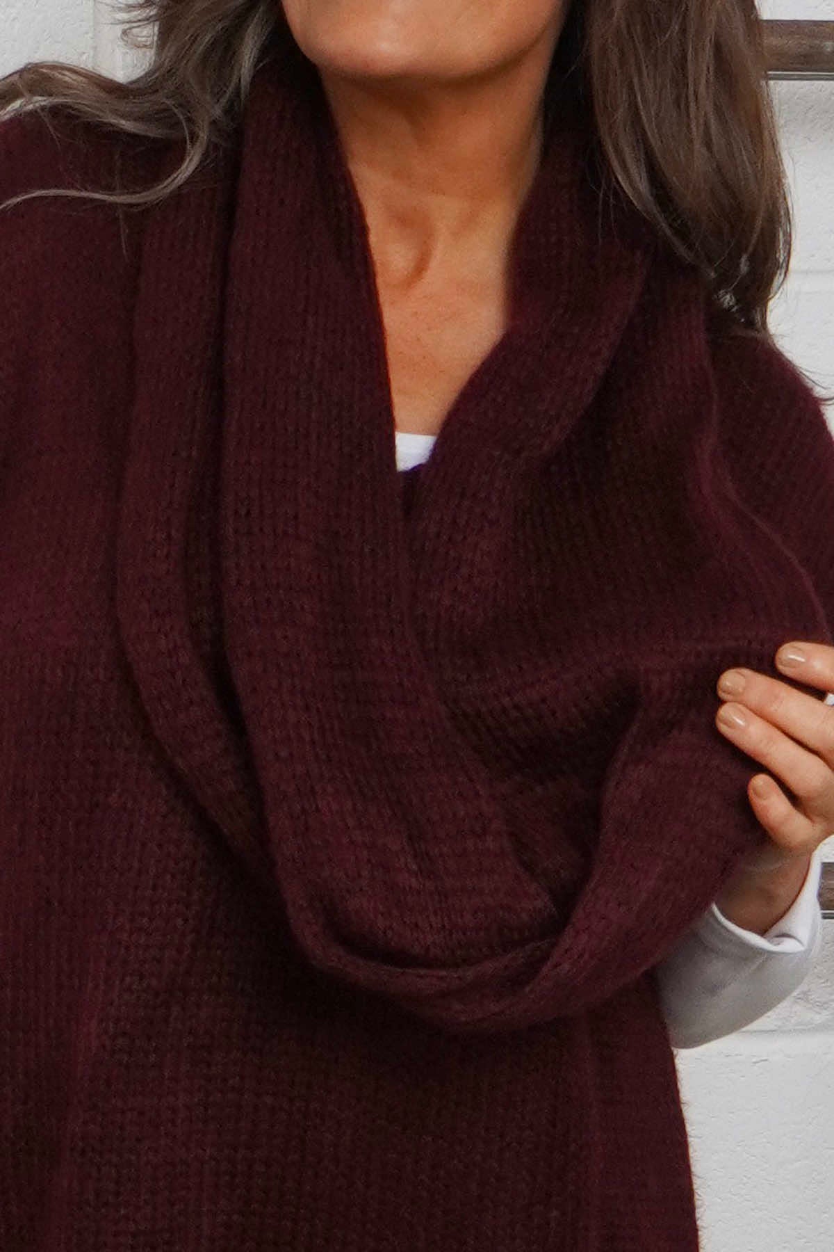 Marinda Scarf Knitted Tank Top Wine