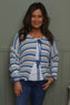 Merlyn Stripe Tie Knitted Cardigan Blue
