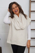 Marinda Scarf Knitted Tank Top Cream Cream - Marinda Scarf Knitted Tank Top Cream