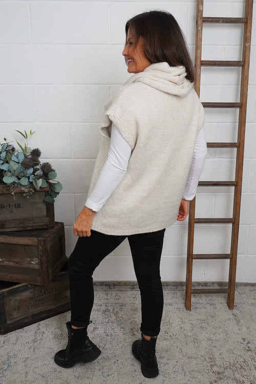 Marinda Scarf Knitted Tank Top Cream - Image 4