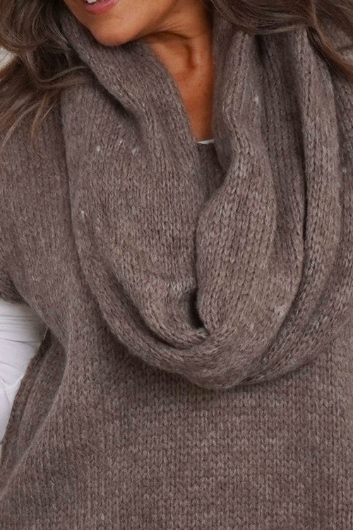 Marinda Scarf Knitted Tank Top Mocha - Image 3