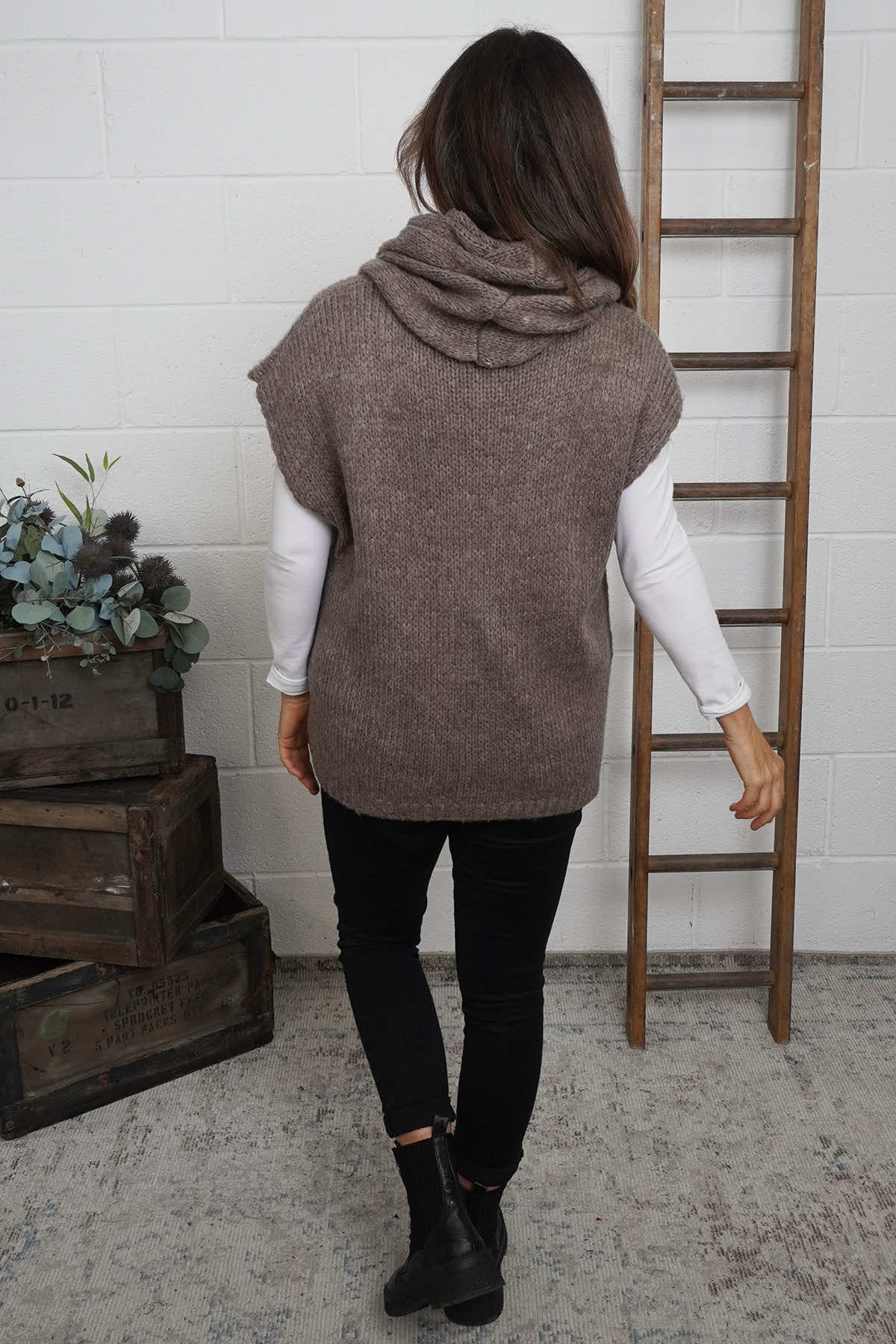 Marinda Scarf Knitted Tank Top Mocha