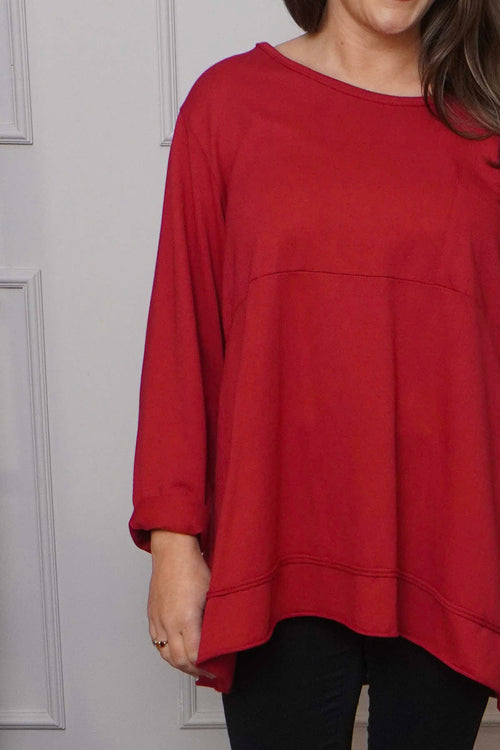 Elnora Pocket Cotton Top Red - Image 3