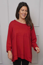Elnora Pocket Cotton Top Red Red - Elnora Pocket Cotton Top Red