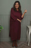 Libby Cowl Neck Cotton Dress Wine