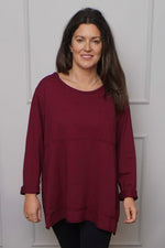 Elnora Pocket Cotton Top Wine Wine - Elnora Pocket Cotton Top Wine