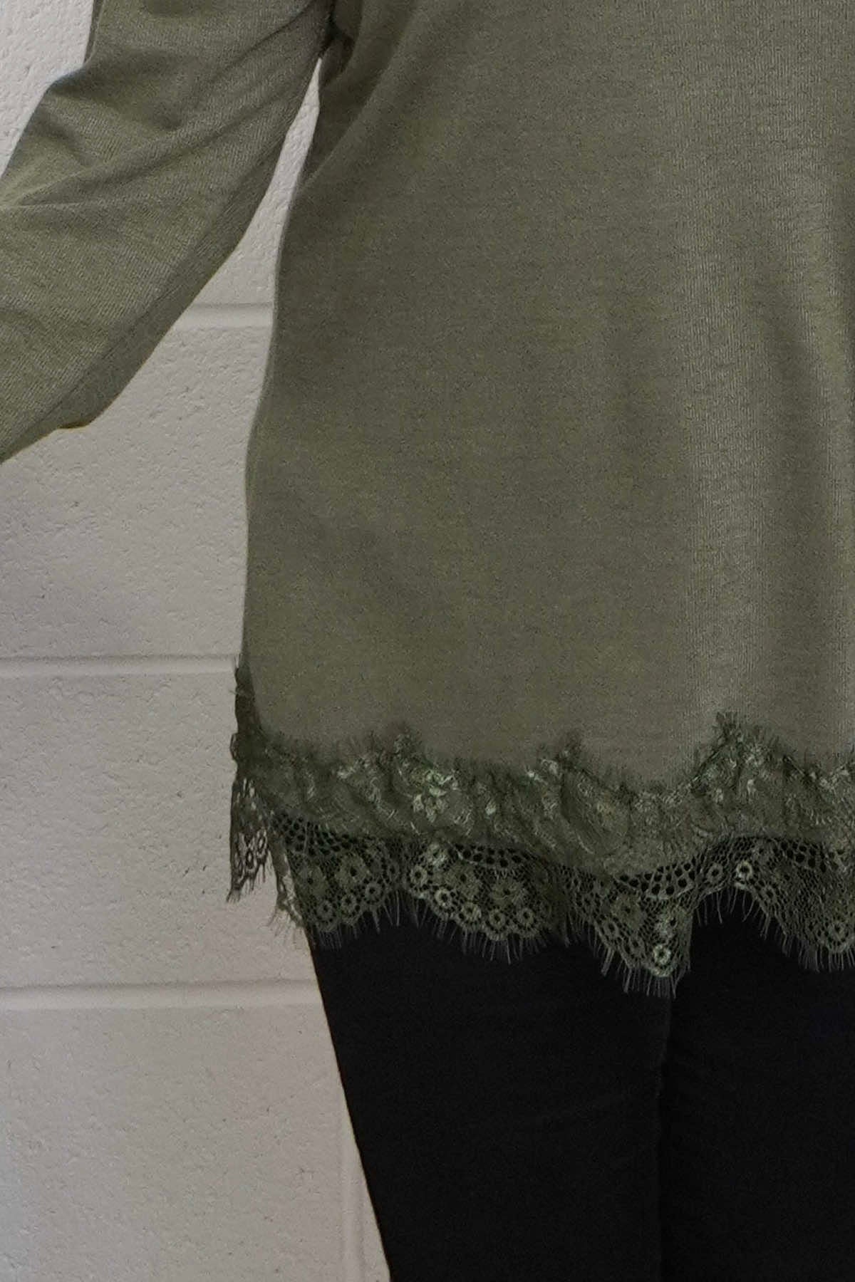 Chantelle Lace Detail Top Khaki