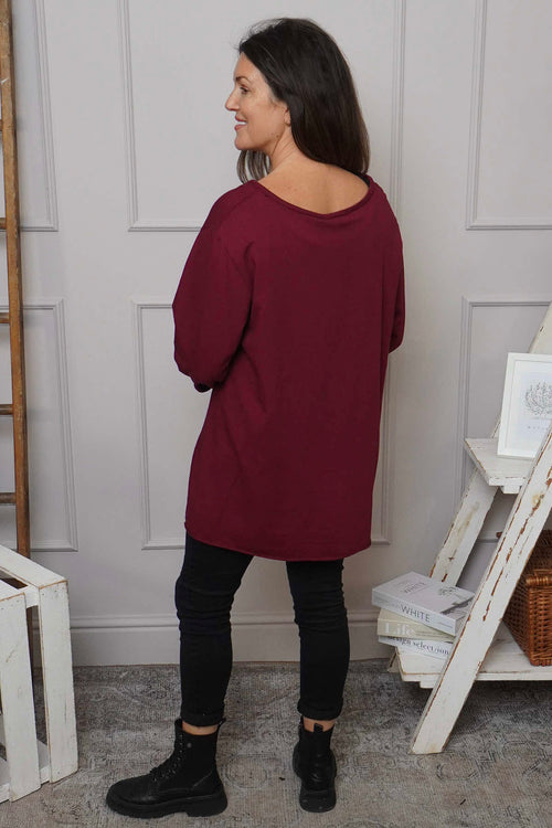 Elnora Pocket Cotton Top Wine - Image 4