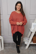 Josephine V-Neck Knitted Jumper Burnt Orange Burnt Orange - Josephine V-Neck Knitted Jumper Burnt Orange