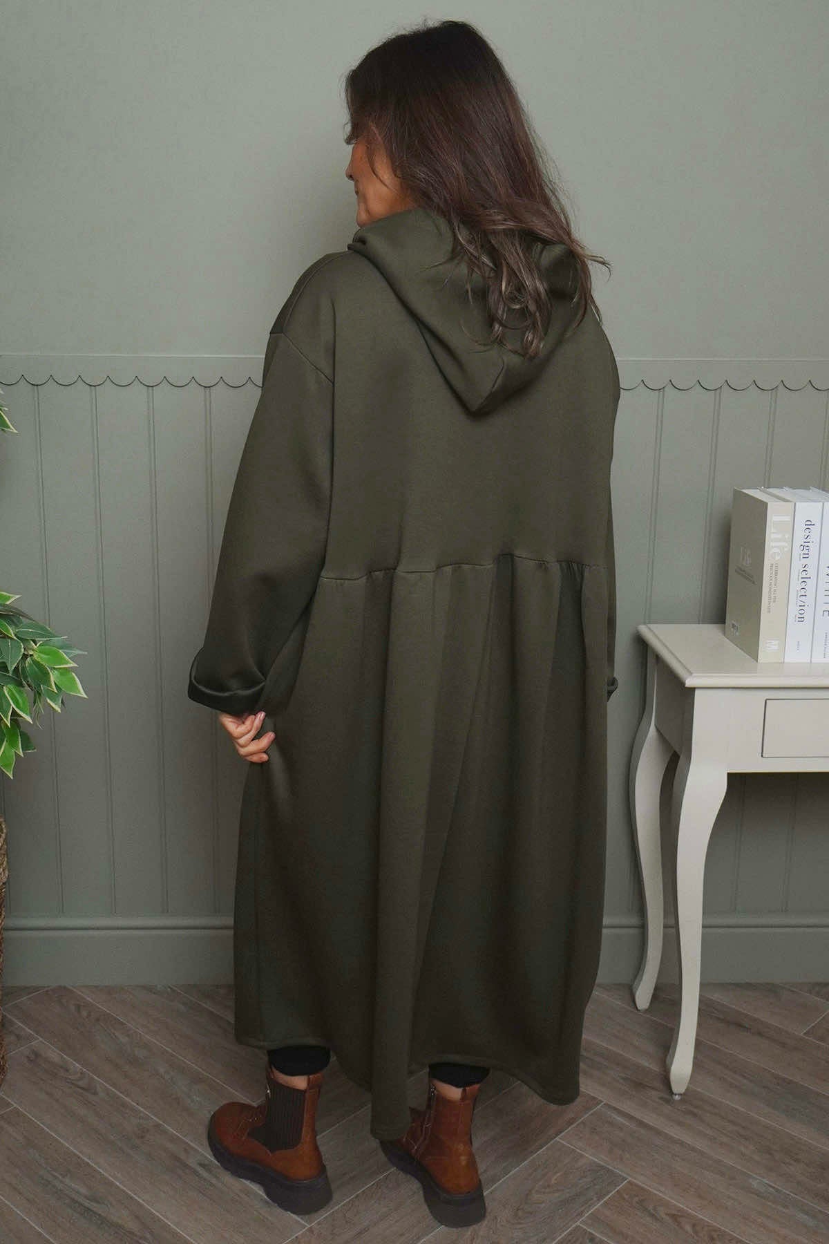 Saskia Hooded Dress Khaki