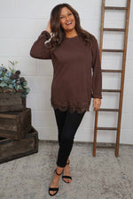 Chantelle Lace Detail Top Cocoa Cocoa - Chantelle Lace Detail Top Cocoa