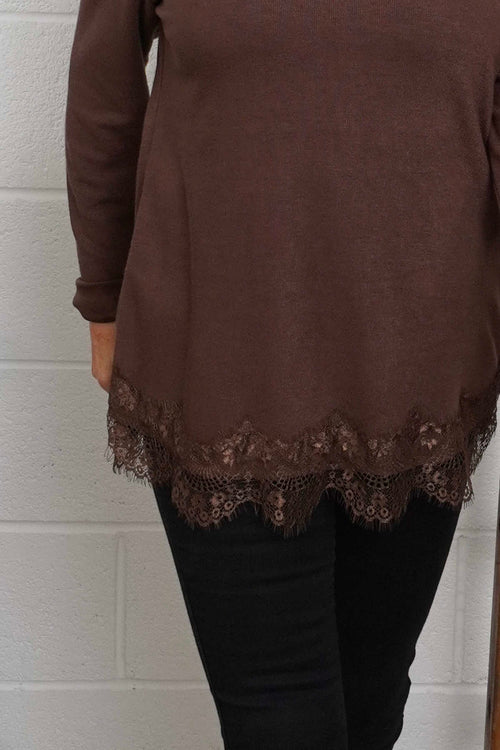 Chantelle Lace Detail Top Cocoa - Image 3