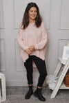 Josephine V-Neck Knitted Jumper Pink
