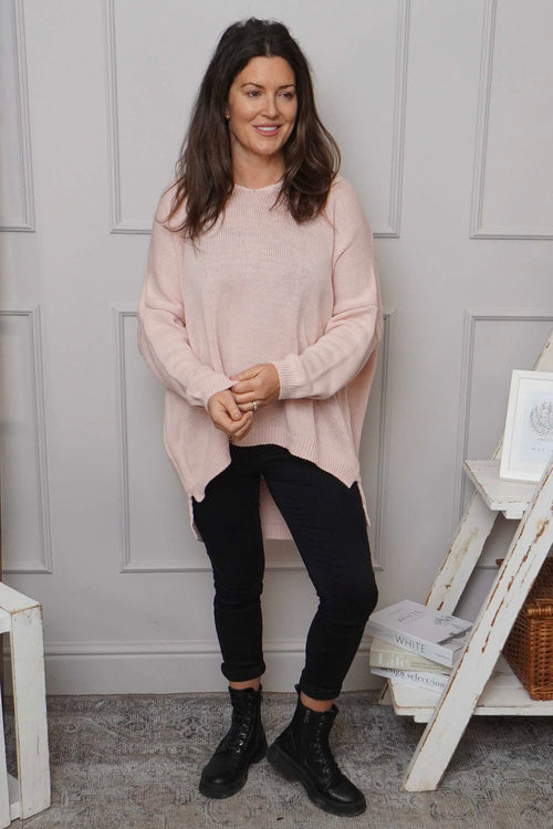 Josephine V-Neck Knitted Jumper Pink