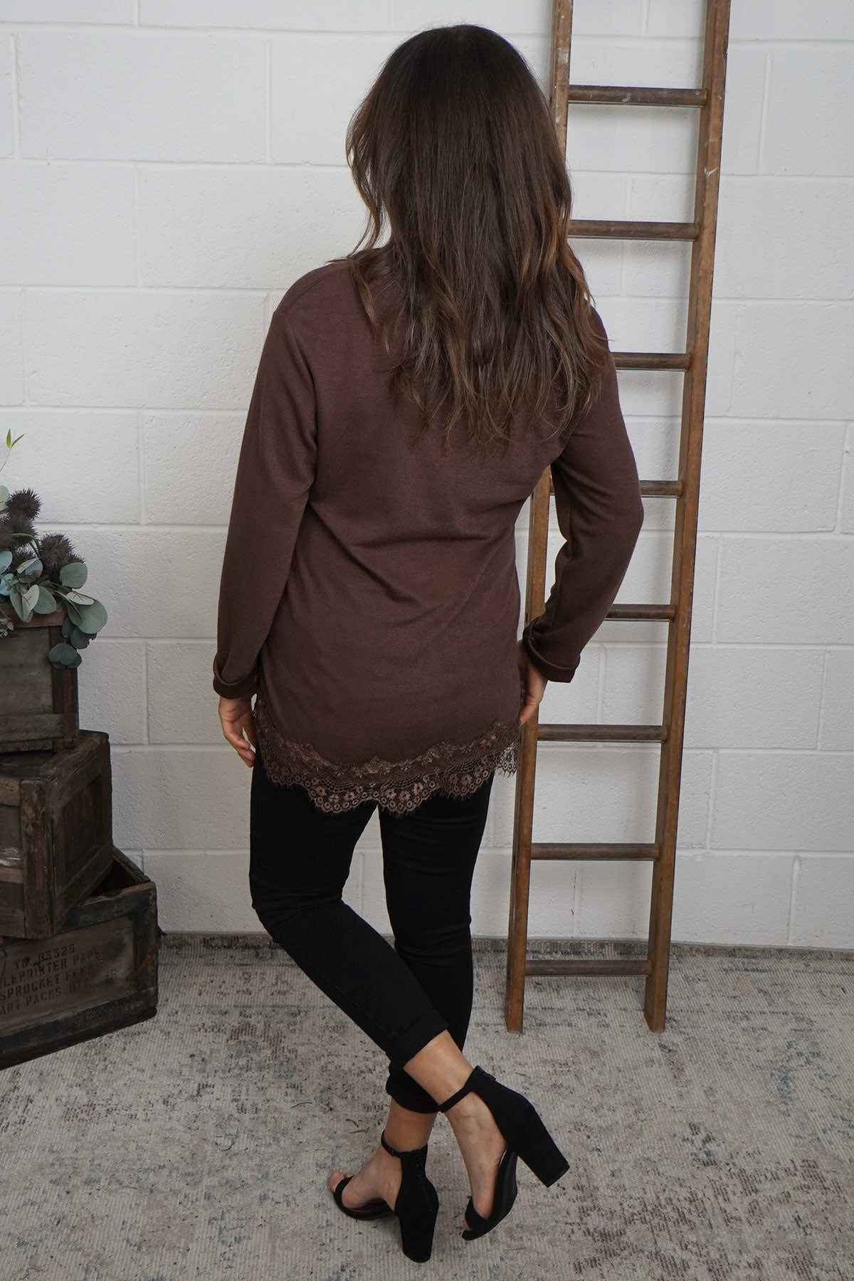 Chantelle Lace Detail Top Cocoa