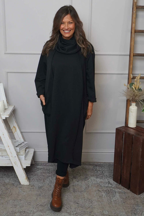 Maris Snood Cotton Dress Black