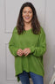 Josephine V-Neck Knitted Jumper Green