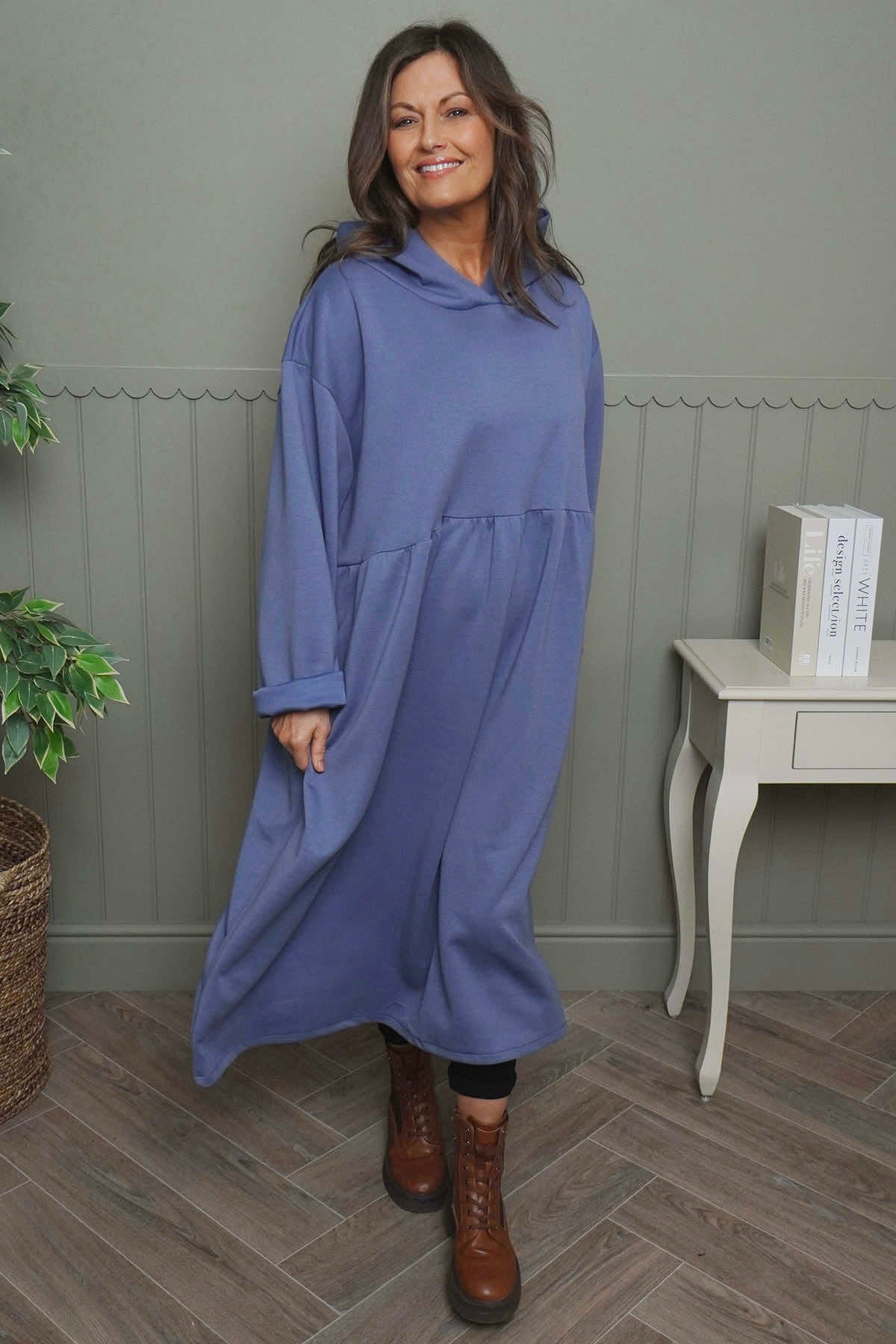 Saskia Hooded Dress Blue