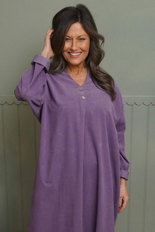 Terrie Needlecord Dress Purple - Image 2