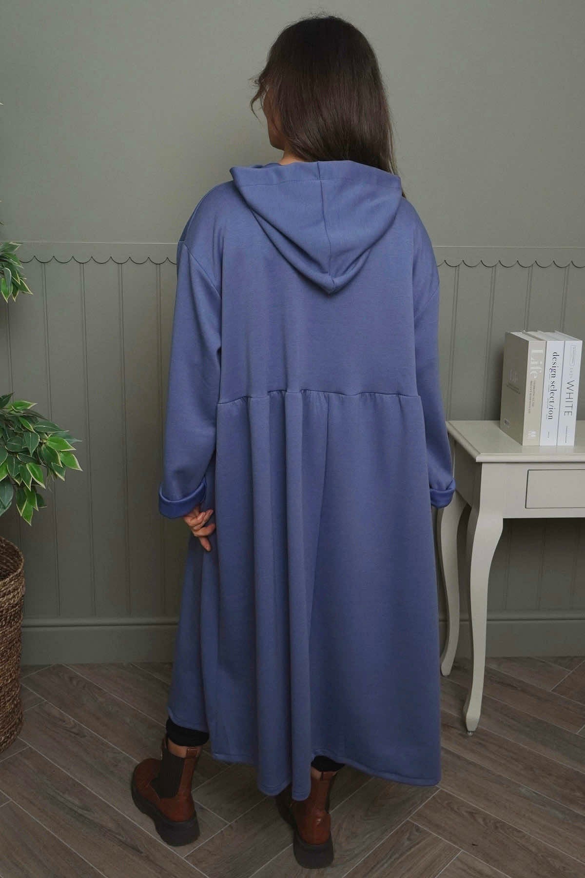 Saskia Hooded Dress Blue